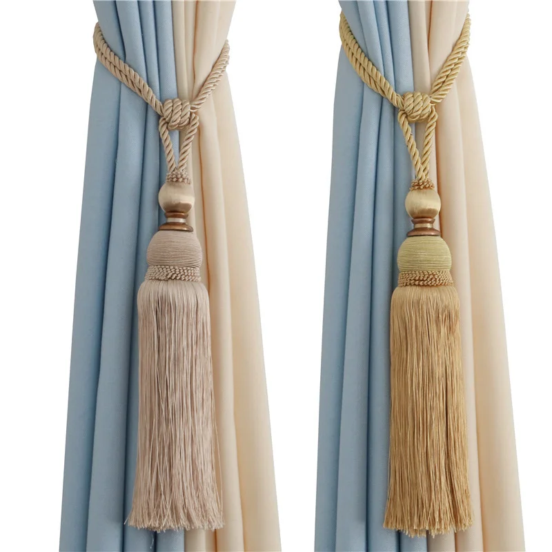 

2PCS/Pair High quality curtain rope hanging Silk Tassel Fringe ball Belts hook for DIY Embellish Curtain Holdback Accessories