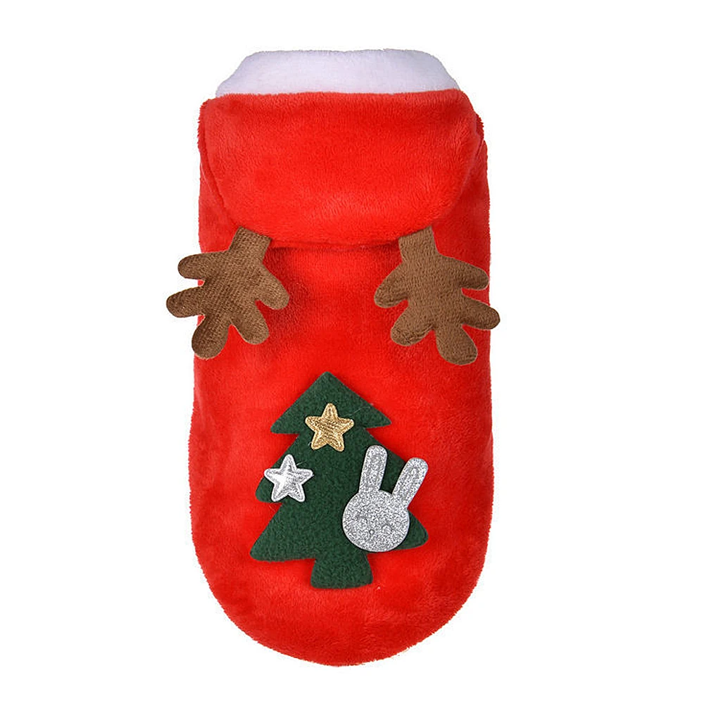 Рождественская Одежда для собак, костюм Санта-Клауса для маленьких собак, одежда для кошек, куртка, пальто для домашних животных, костюм для мопса, чихуахуа, Йоркшира - Цвет: red