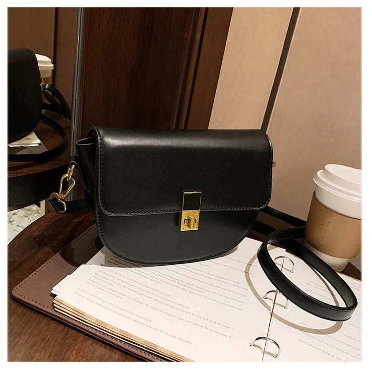 2021 Fashion Brand Designer PU Leather Women's Shoulder Bags Retro Simple Handbags Small Saddle Crossbody | Багаж и сумки