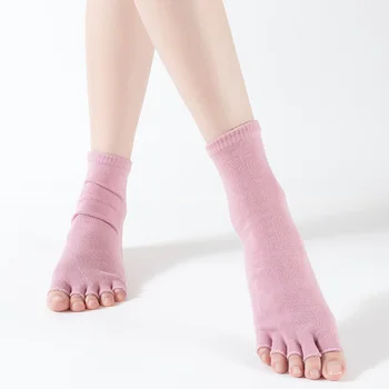 

Fitness Women Yoga Socks Gym Breathable Pilates Sweat Absorption Backless Toeless Soft Anti Slip Comfortable Cotton Blend Home