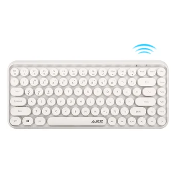 

Ajazz 308i BT Wireless Keyboard Round Key Cap 10m BT Kyeboard Connection 84 Keys Keyboards for PC Laptop Matte Surface