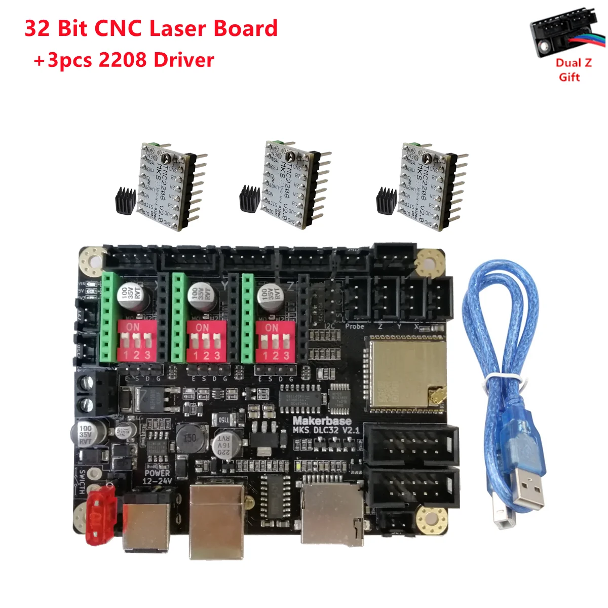 ЧПУ лазерный гравировальный контроллер 32 бит карта управления MKS DLC v2.0 ESP32 WIFI GRBL