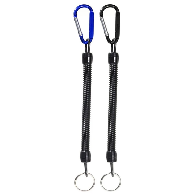 Anti-lost Spiral Spring Coil Lanyard Rope Safety Emergency Tool Spearfishing Parts Scuba Diving Set of 2 fishing lanyards