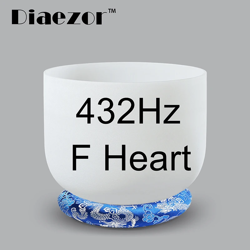 Diaezor 10 дюймов C/D/E/F/G/A/B чакра матовый кристалл поющая чаша с 4 шт. аксессуары - Цвет: 432Hz F