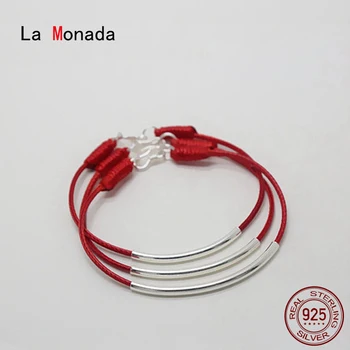 

La Monada Red Thread For Hand 925 Sterling Silver Bracelet Red Thread String Rope Bracelets For Women Silver 925 Sterling Tube