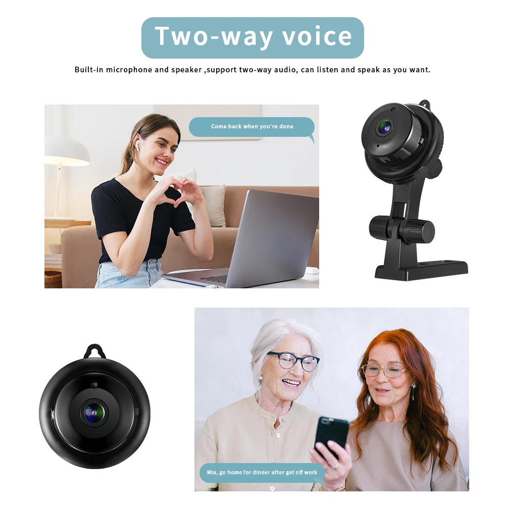 Mini cámara espía mejorada inalámbrica oculta Wifi Nanny Cam Baby Monitor  1080p HD seguridad para el hogar grabadora de vídeo interior con  transmisión en vivo aplicación de teléfono Night Visio YONGSHENG  9024715331939