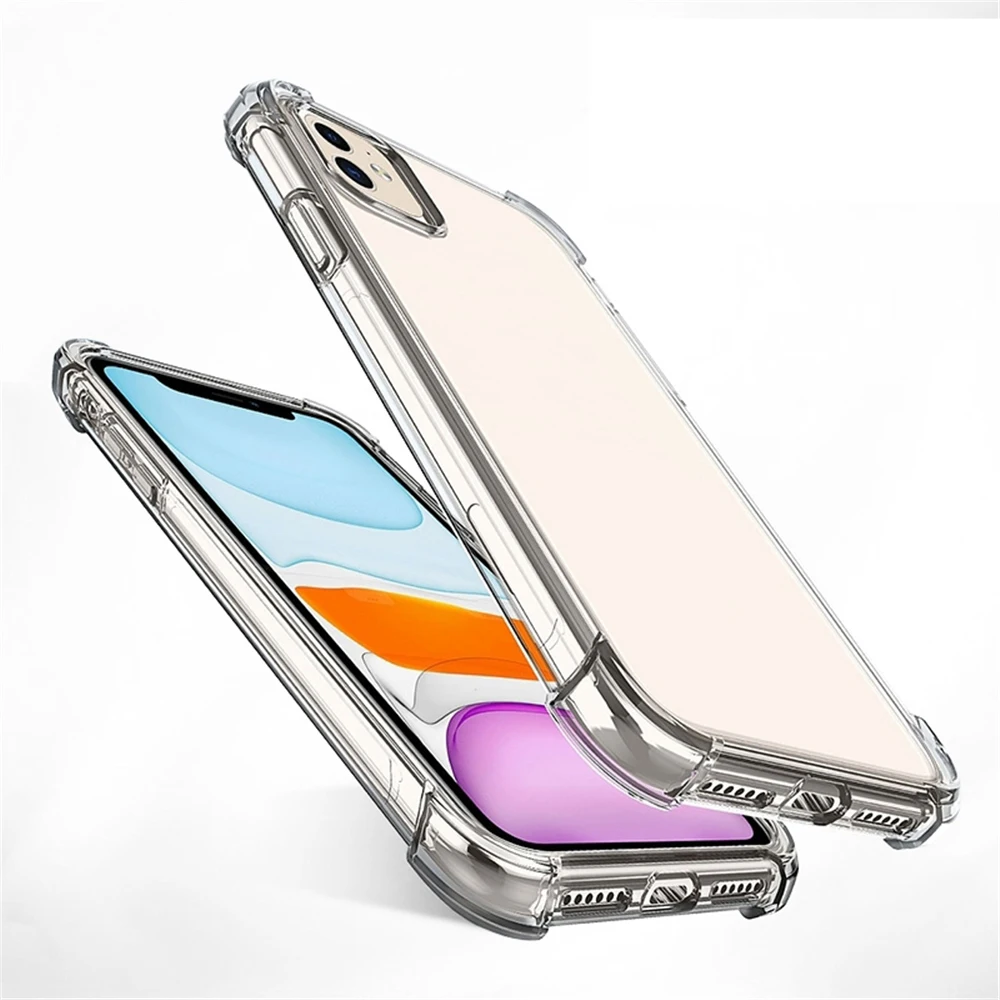Silicone Airbag Phone Case For iPhone 11 Pro XS Max SE 2020 XR X XS 8 7 6 6S Plus TPU Soft Transparent Case Cover Clear Coque Silicone Airbag Phone Case For iPhone 11 Pro XS Max SE 2020 XR X XS 8 7 6 6S Plus TPU Soft Transparent Case Cover Clear Coque