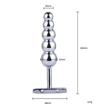 Metal Butt Plug With Five Balls Anal Dildo Prostate massage Stainless Steel Anal Plug Sex Toys 6