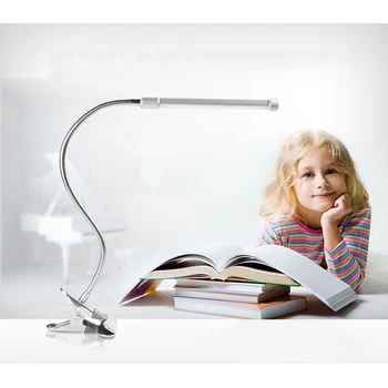 

Home Lighting Office Learning LED Desk Lamp USB Charging 360 ° Rotating Curved Clip Eye Reading Light W5
