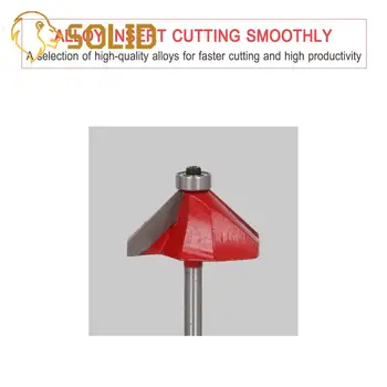 

6.35mm Shank Wood Router Bit 6.35-25.4mm Head 45° Chamfer Bit Straight Trim Corner Round Cove Bits Tools Milling Cutter 1Pc