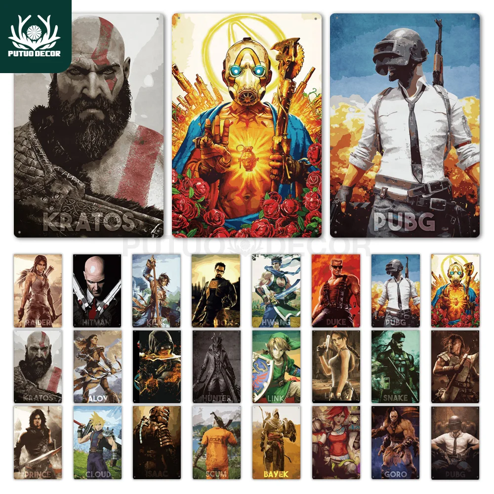 

Game Metal Poster Plaque Metal Vintage Gamer Metal Sign Tin Sign Wall Decor for Game Room Man Cave Game Poster