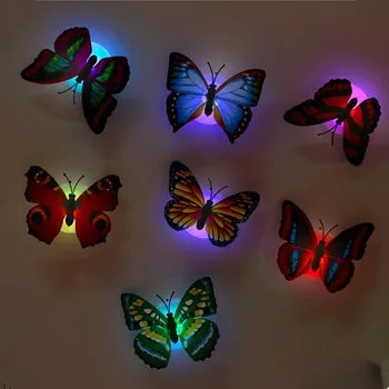 

LED Colorful Butterfly Flash Electronic Bedside Switch Lamp Decoration Bedroom Butterfly Flash LightsW5