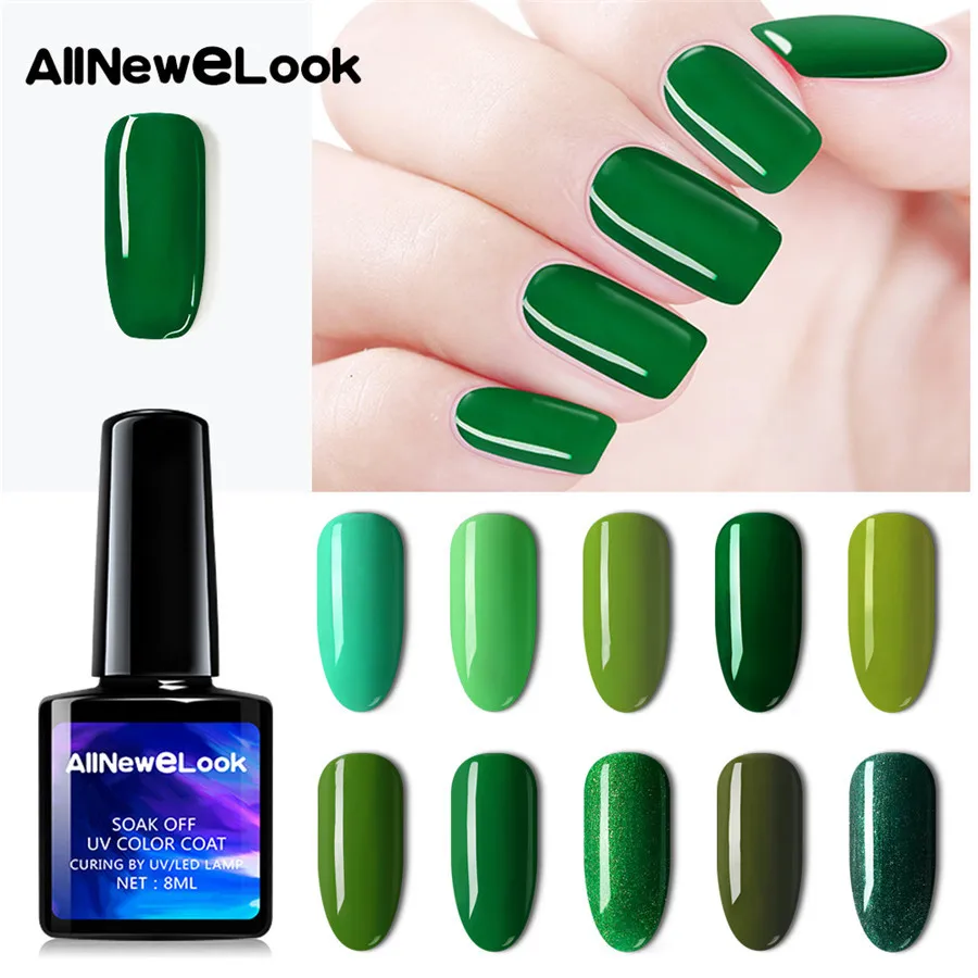 

AllNeweLook 8ml Gel Nail Polish UV Pink Green Color Soak Off Avocado Green Gel Varnishes Nail Art Vernis Semi Permanent