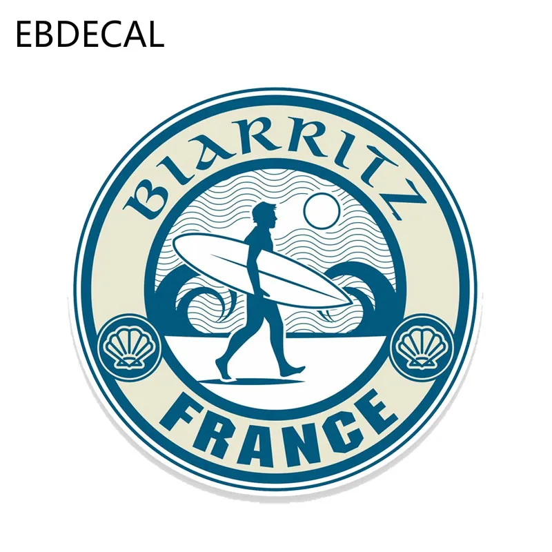 Ebdeckle путешествия Surf Cool Biarritz Франция для Авто/бампер/окно/настенные наклейки DIY