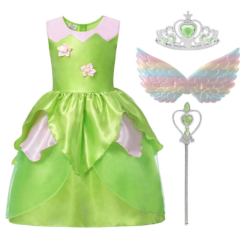 MUABABY; нарядный костюм «Динь-Динь» для девочек; детские летние вечерние платья Феи «Динь-Динь»; нарядная одежда для детей; платья для дня рождения