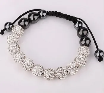 

jg44 Can Choose Color DHL Free+Gift 10mm Disco Ball hot White handmade crystal Bracelet Jewelry