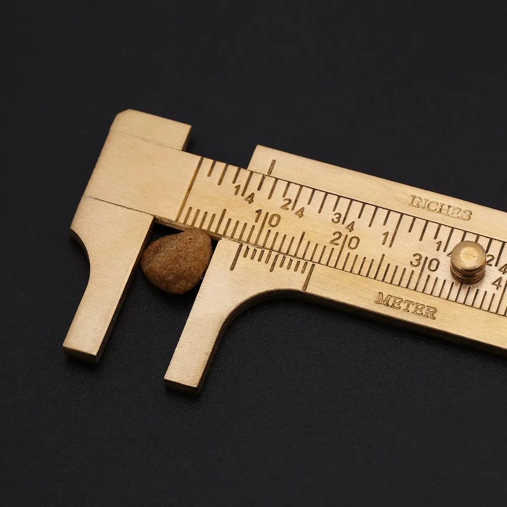 1pcs Brass Sliding Gauge Vernier Caliper Ruler Measuring Double Scales Mm/Inch Marking Gauging Ruler Measuring Instrument Tool