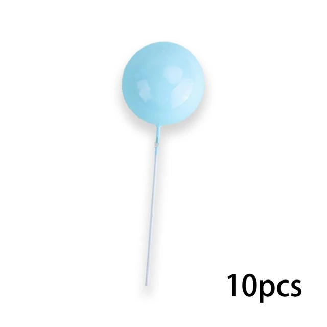 10pcs Ball Cake Toppers Birthday Party Cupcake Topper Christmas Tree Decor Ornament Baby Shower Party Supplies Cake Decoration Blue