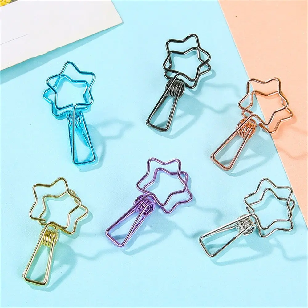 

6pcs Cute Colorful Fish Clip Hollow Out Binder Clips Kawaii Stationery Metal Documents Photos Tickets Notes Letter Paper Clamps