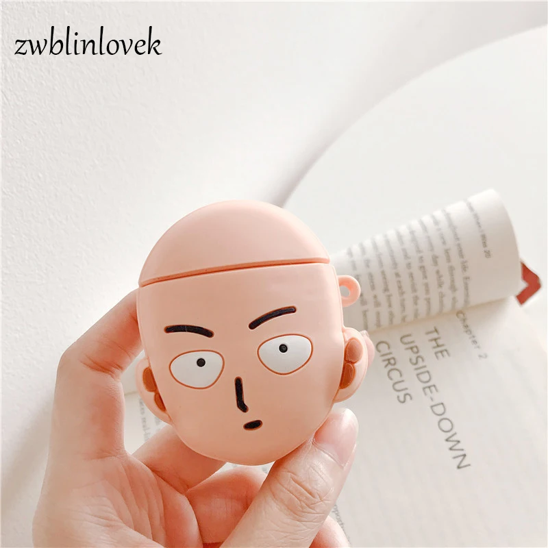 3D Аниме One Punch Man брелок для ключей чехол наушников Apple Airpods силиконовый Защитный