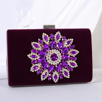 

Luxury Purple Evening Bag Women Clutches Party Purse Fashion Mini Ladies Prom Mini Handbags Female Long Chain Shoulder Bags