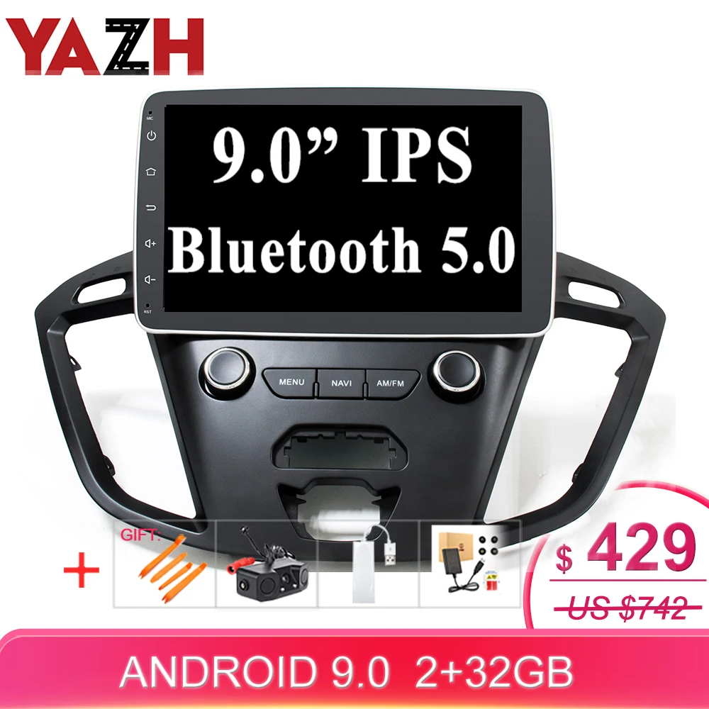 YAZH для Ford Tourneo/Transit 150/205/350 HD 2013- авто радио с Android 9,0 Octa Core/9," ips HD дисплей/SWC
