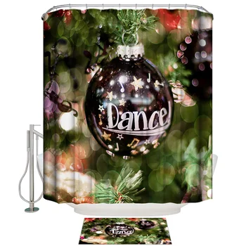 

Merry Christmas, Merry Christmas Shower Curtain Set Waterproof Fabric