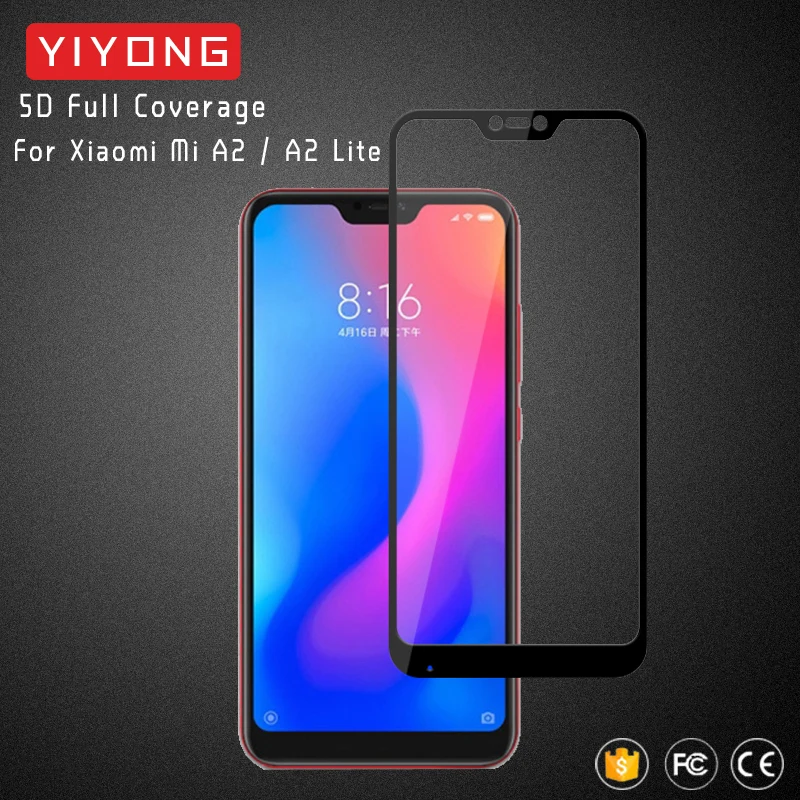 

YIYONG 5D Full Cover Glass For Xiaomi Mi A2 Lite Tempered Glass Xiomi A2 A3 Lite Screen Protector For Xiaomi Mi A3 Lite Glass