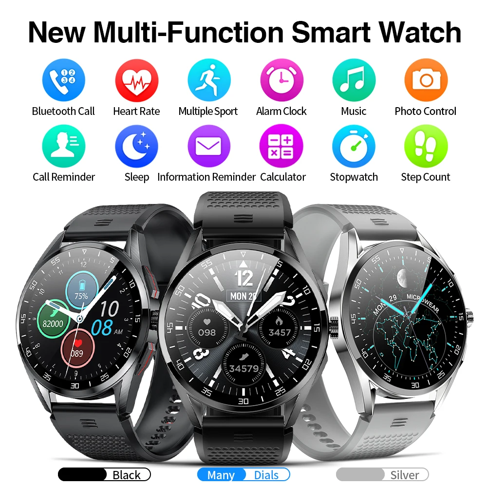 Rotary button Smart watch 360*360 HD IPS screen Bluetooth Call men DIY watchface Heart Rate Monitor IP68 swim sport smartwatch