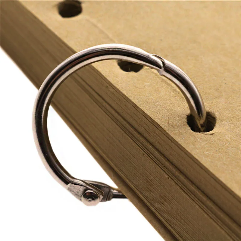 Metal Loose Leaf Book Binder Hinged Rings Keychain Album Ring Scrapbook Binders Craft Photo Album Split 2 Pcs metal ring binder metal binder ring book binding supplies