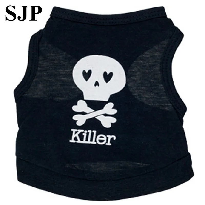 Pet Dog Clothes Halloween Multi-Color Killer Skull Vest Foreign Trade Quality Wholesale Teddy Spring And Summer | Дом и сад
