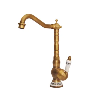 

Kitchen Faucet Single Handle Hot and Cold Kitchen Faucet JA-2014 Antique Copper Brushed Gold Color Mixing Faucet 12mm Bidet 2kg