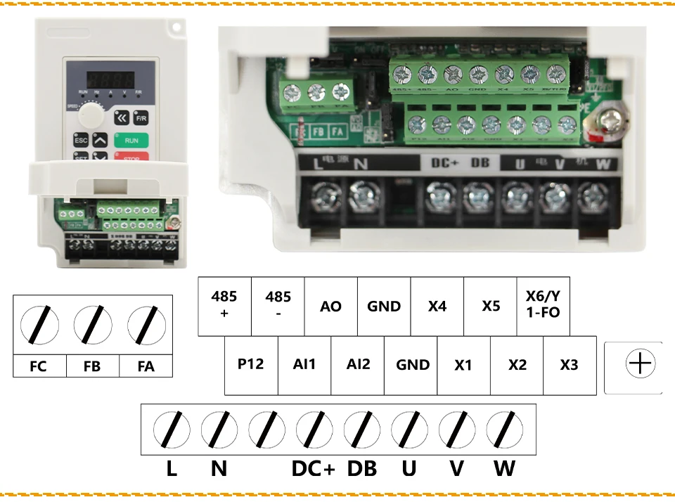 da movimentação 2.2kw da frequência de 1000 v 1.5kw vfd