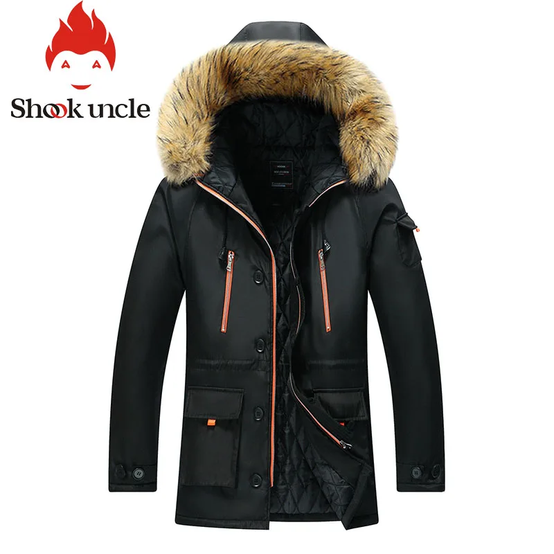 

Winter long Parka men Big fur collar jacket for men Hooded windbreaker Warm Plus Thick coat male waterproof clothes Daddy Coats