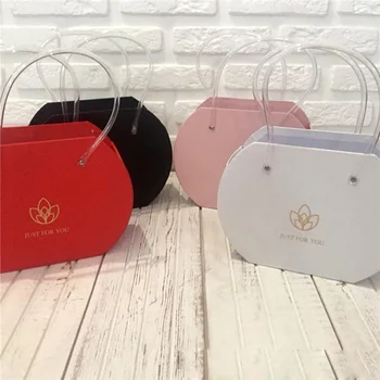 

Portable Flower Basket Flower Gift Box Rose Valentine's Day Party Holiday Box Wedding Party Decoration Gift Box Round Gift Box C