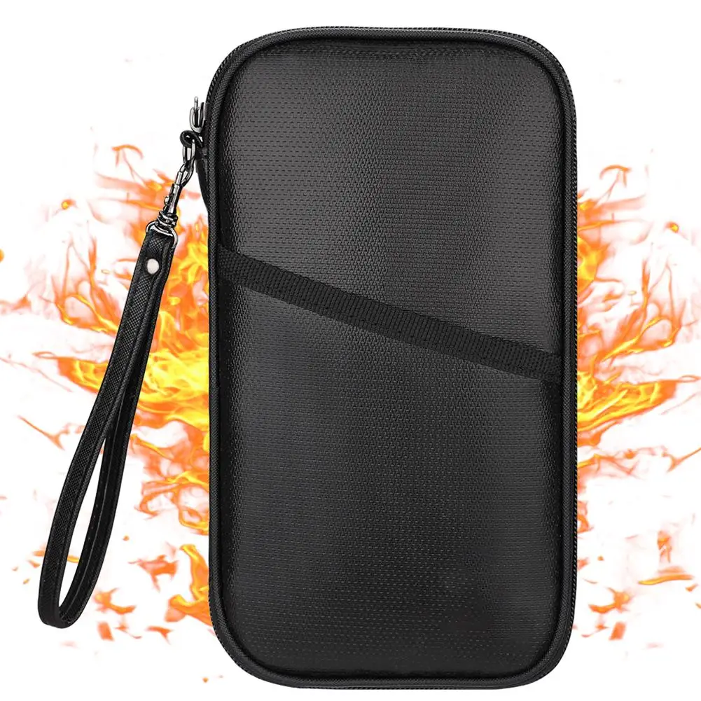 

Fireproof Family Passport Holder Travel Card Wallet Document Organizer Case Bag Zipper Closure, Portable, Water Resistant, Holde