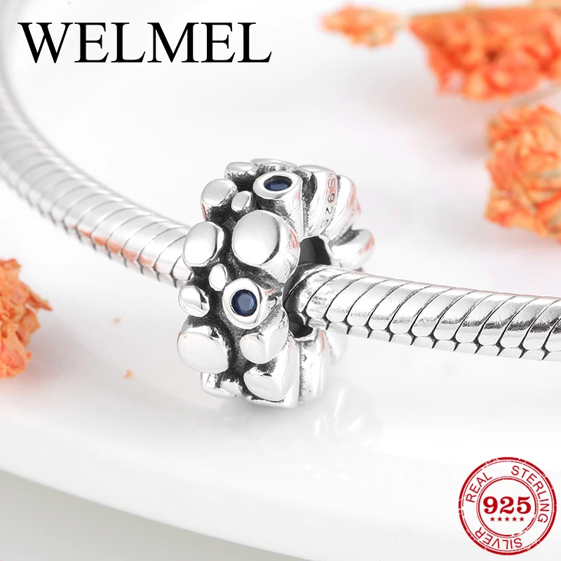 

Authentic 925 Sterling Silver bubble Spacer beads for Jewelry making Fit Original Pandora Charm Bracelets Necklace 2019
