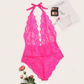 

Women Hot Erotic Nightwear Sexy Lingerie Underwear Sling Lace Racy Perspective Temptation Lingerie Sexy Exotic Apparel Hot Pink