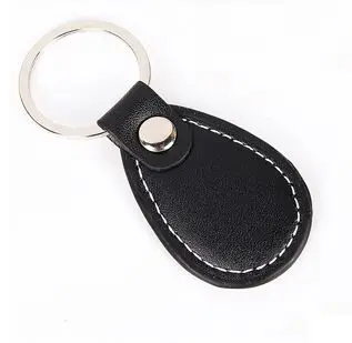black-2nd Кожа EM4100 125 кГц ID брелок RFID тег карты контроля доступа Porta RFID Кожаный брелок жетон кольцо Бесконтактный чип - Цвет: black-2nd