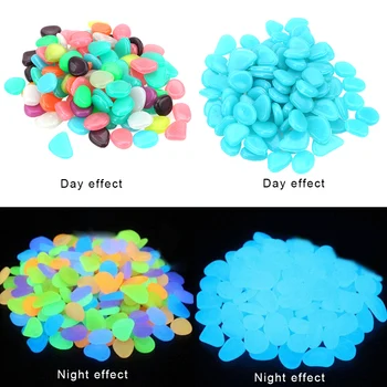 

100 Piece/Pack Artificial Luminous Stones Glowing Stones Rock for Walkway Aquarium Garden Yard Glow in the Dark Garden Pebbles