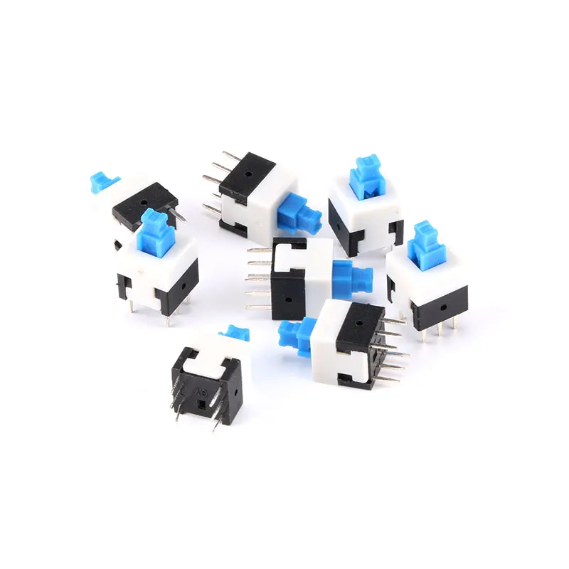 20Pcs Push Button Switch 8X8mm Blue Cap DPDT Self-locking Type Square Button Switch 88 6Pin Multimeter (4)