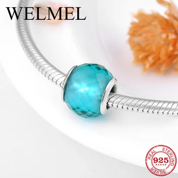 

New 925 Sterling Silver Murano Glass beads for Jewelry making Color Fluorescent green Fit Original European Charm Bracelet