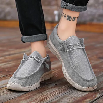 

2020 spring autumn new men's flat shoes fashion men's comfortable breathable canvas shoes men's Ultralight casual cloth shoes