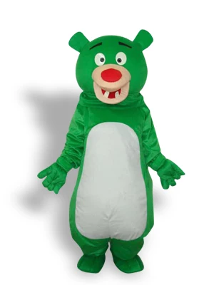 Прямая продажа с фабрики специальный милый зеленый медведь Кукла талисман костюм для взрослых на Хеллоуин День Рождения мультфильм одежда