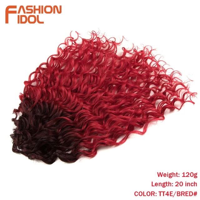 Deep Wavy Twist Crochet Hair Synthetic Afro Curly Hair Crochet Braids High Temperature Fiber Braiding Hair Extensions For Women TT4E-BRED