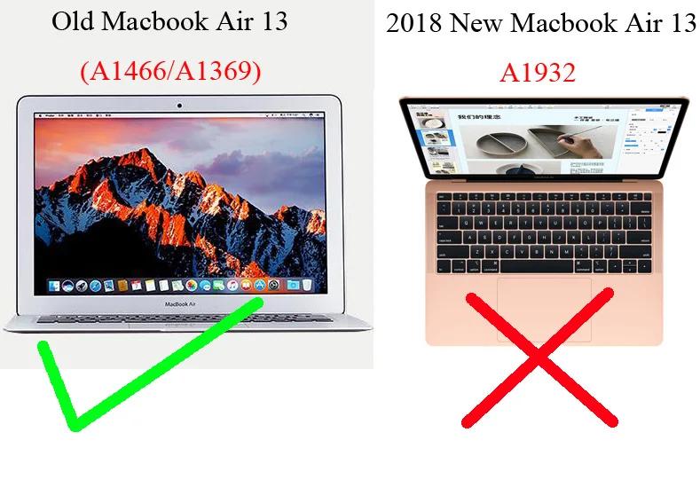 Глянцевый прозрачный чехол для Macbook Air 13, защитная крышка, старая версия MacbookAir 13,3 дюймов A1466 A1369, прозрачный корпус