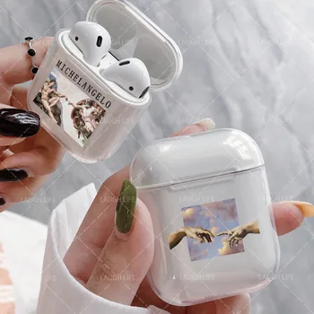 

Airpods silicone case black art transparent case for transparent AirPods 1/2 Silicone protective case wireless headphone case