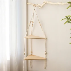 Boho Macrame Wall Hanging Shelf - Elegant Home Decor for Bedroom & Living Spaces (Shelves M0953)