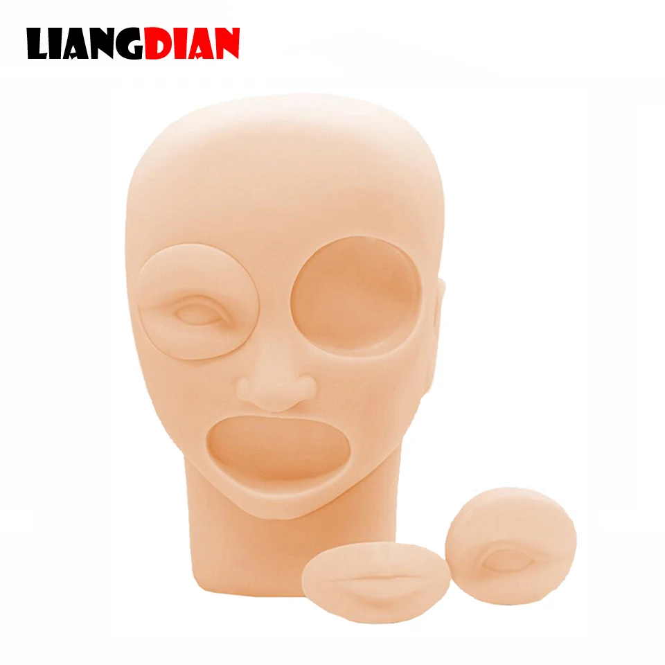 

3D Silicone Permanent Makeup Tattoo Training Practice Detachable Human Head Model Template For Microblading Tattoo Beginner