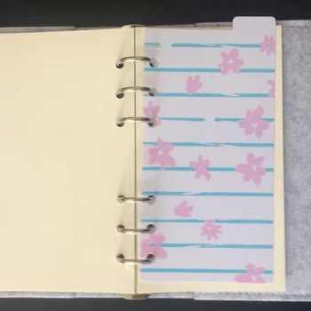 

6-hole Japanese cherry blossom A6 loose-leaf handbook partition color index page replacement core pad